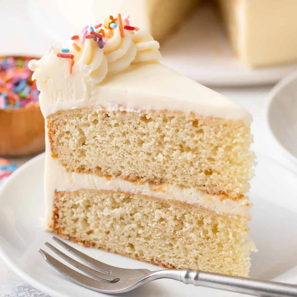 Vanilla Cake - Light and fluffy vanilla cake with buttercream frosting at Paratha 2 Pizza Calgary